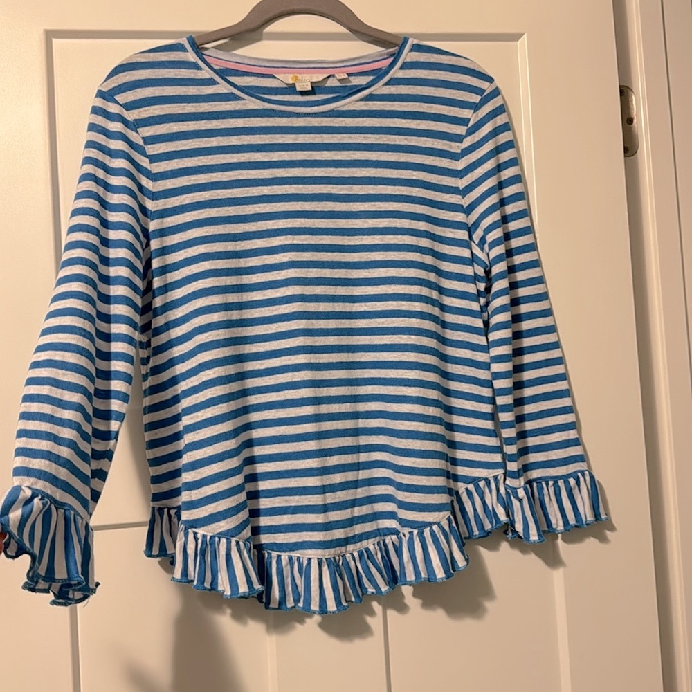 BODEN Dorothy Linen long sleeve Top Size 8